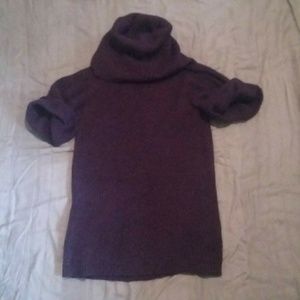 LOFT, PURPLE sweater,  SHORT sleeved, cowl neck